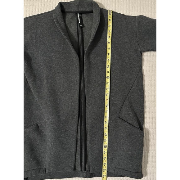Mondetta Women's Fleece Cardigan Jacket Size Small Petite Charcoal Black Pockets - Picture 4 of 8